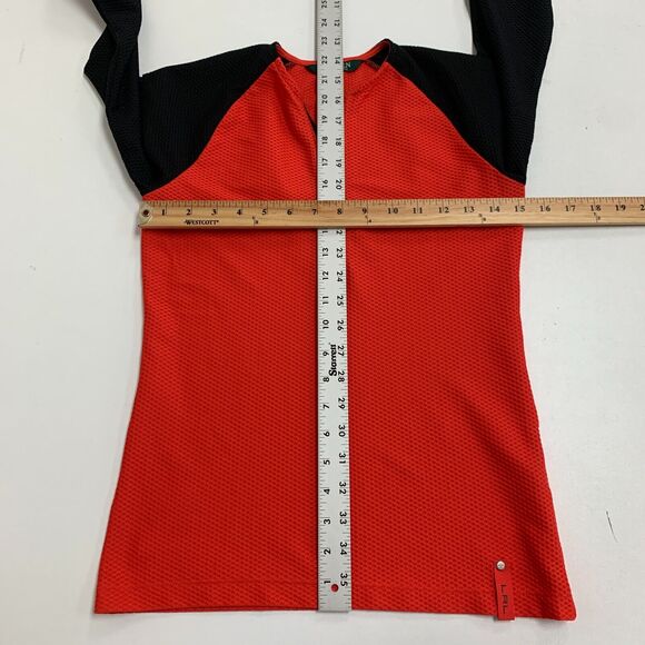 Lauren Ralph Lauren Sweatshirt Women XS Extra Small Honeycomb Quarter Zip Raglan - Picture 7 of 12